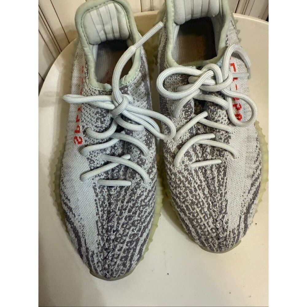 Yeezy Adidas Men's Boost 350 V2 Blue Tint Lace Up Sneaker Shoes Gray Size 6